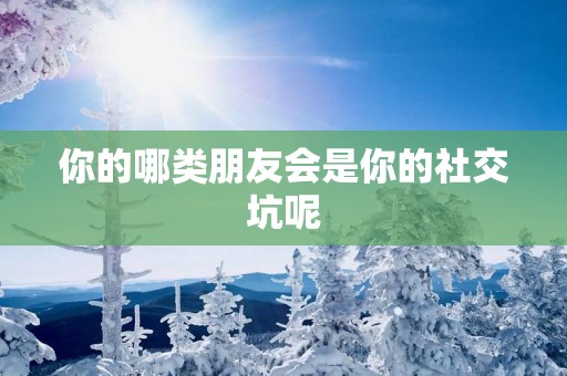 你的哪类朋友会是你的社交坑呢