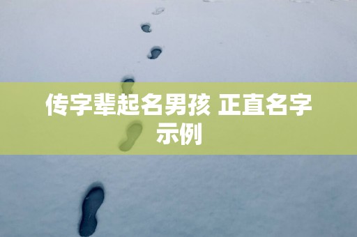 传字辈起名男孩 正直名字示例