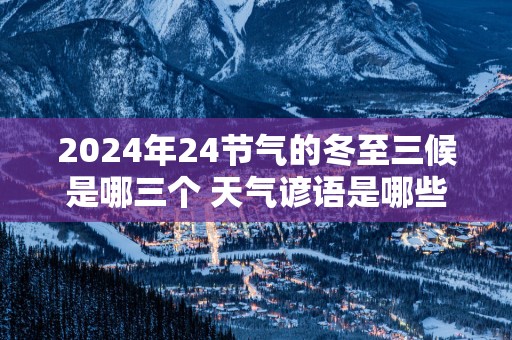2025年24节气的冬至三候是哪三个 天气谚语是哪些