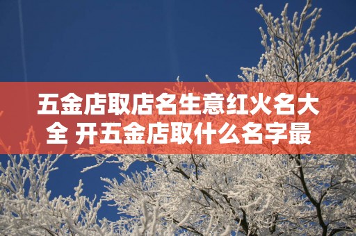 五金店取店名生意红火名大全 开五金店取什么名字最旺