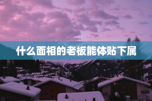 什么面相的老板能体贴下属