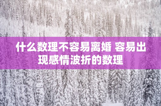 什么数理不容易离婚 容易出现感情波折的数理