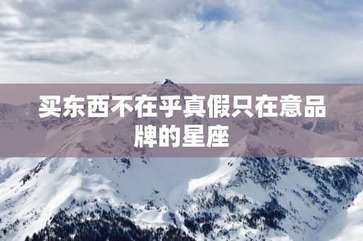 买东西不在乎真假只在意品牌的星座