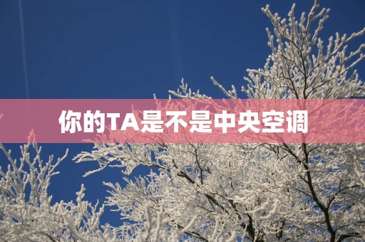 你的TA是不是中央空调