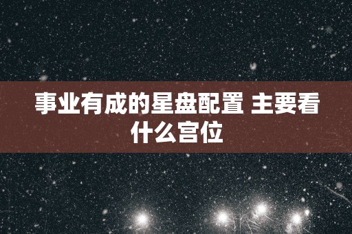 事业有成的星盘配置 主要看什么宫位