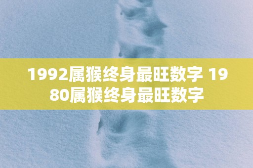 1992属猴终身最旺数字 1980属猴终身最旺数字
