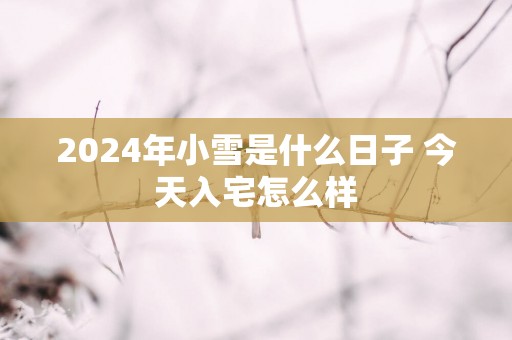 2025年小雪是什么日子 今天入宅怎么样
