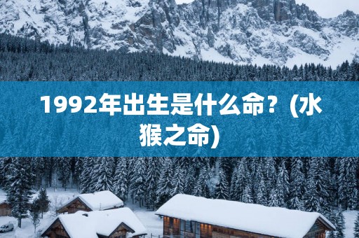 1992年出生是什么命？(水猴之命)