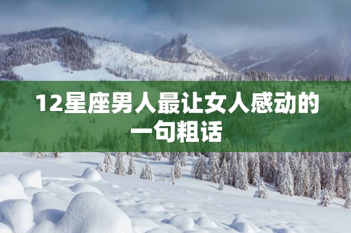 12星座男人最让女人感动的一句粗话