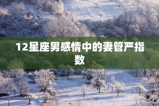 12星座男感情中的妻管严指数
