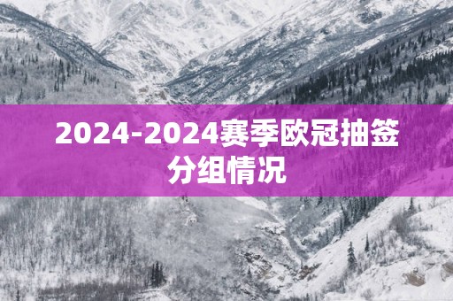 2024-2024赛季欧冠抽签分组情况