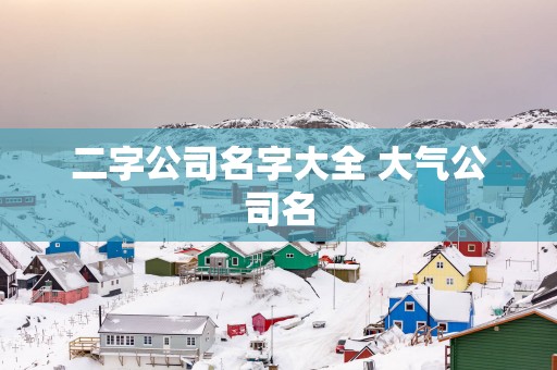 二字公司名字大全 大气公司名