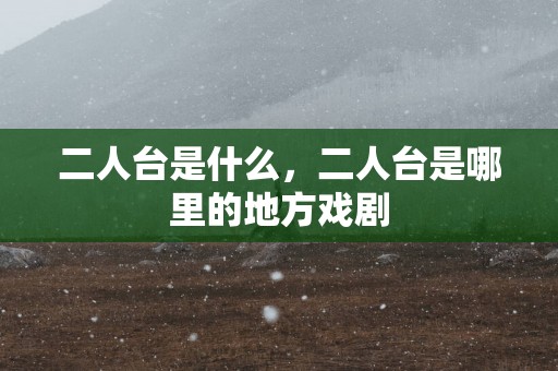 二人台是什么，二人台是哪里的地方戏剧