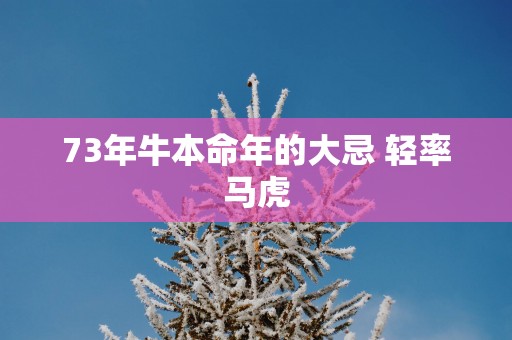 73年牛本命年的大忌 轻率马虎