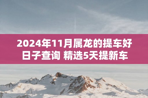 2025年11月属龙的提车好日子查询 精选5天提新车