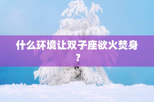 什么环境让双子座欲火焚身？
