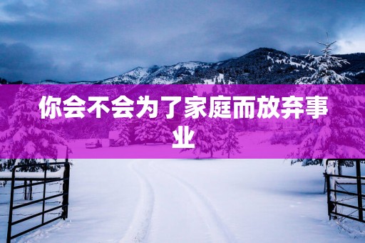 你会不会为了家庭而放弃事业