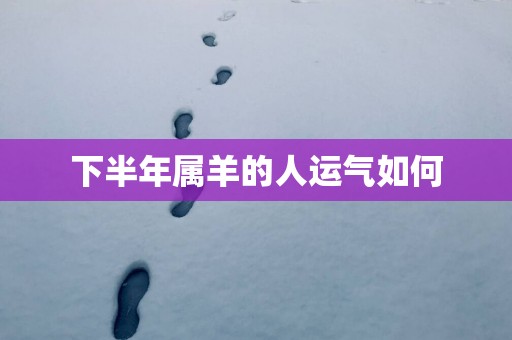 下半年属羊的人运气如何