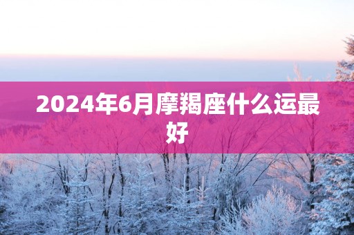 2025年6月摩羯座什么运最好