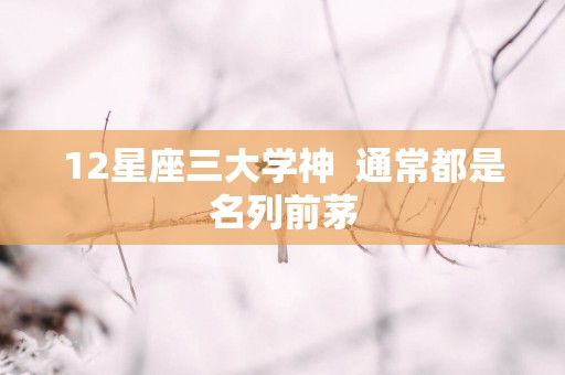 12星座三大学神  通常都是名列前茅