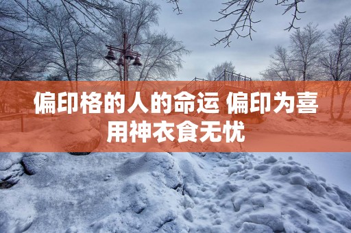 偏印格的人的命运 偏印为喜用神衣食无忧