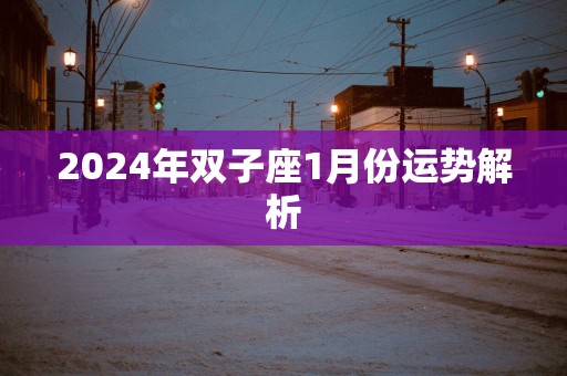 2025年双子座1月份运势解析