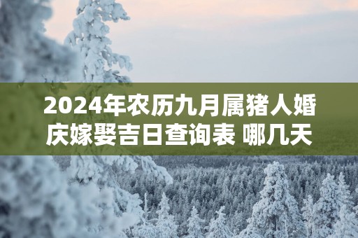 2025年农历九月属猪人婚庆嫁娶吉日查询表 哪几天结婚最吉利