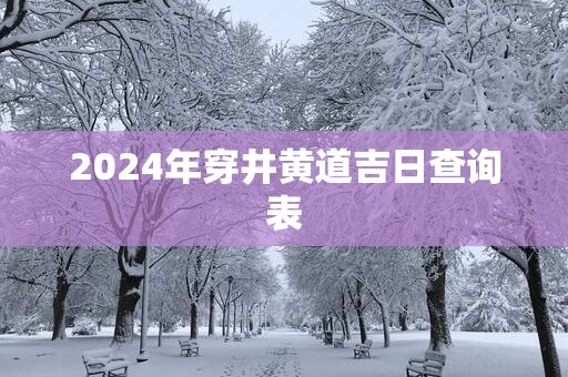 2025年穿井黄道吉日查询表