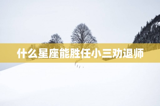 什么星座能胜任小三劝退师