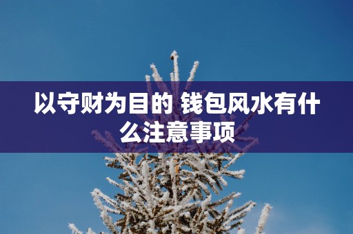 以守财为目的 钱包风水有什么注意事项