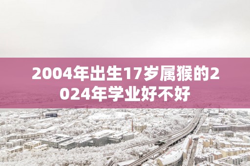 2004年出生17岁属猴的2025年学业好不好