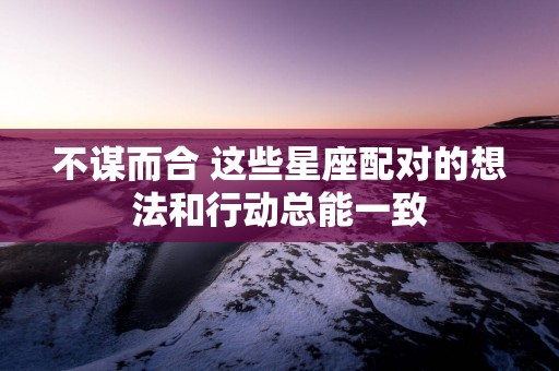 不谋而合 这些星座配对的想法和行动总能一致