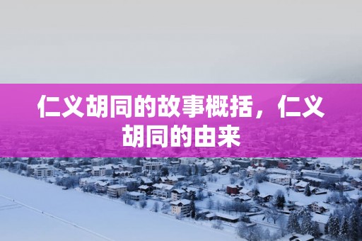 仁义胡同的故事概括，仁义胡同的由来
