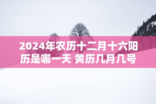 2025年农历十二月十六阳历是哪一天 黄历几月几号