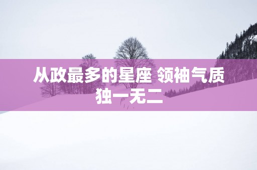 从政最多的星座 领袖气质独一无二