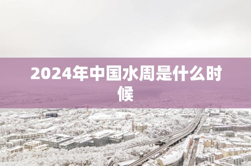 2025年中国水周是什么时候