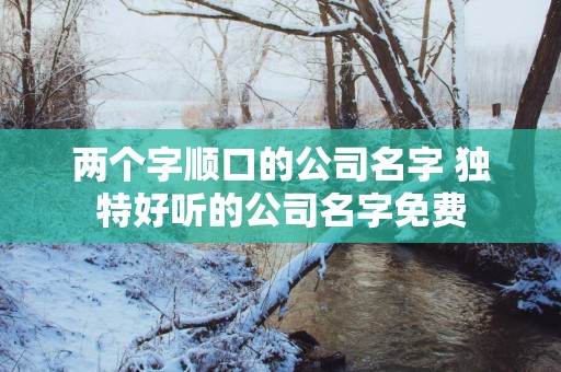 两个字顺口的公司名字 独特好听的公司名字免费
