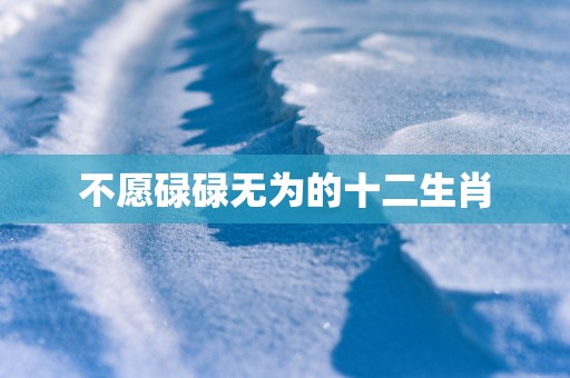 不愿碌碌无为的十二生肖