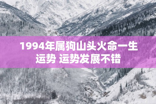 1994年属狗山头火命一生运势 运势发展不错