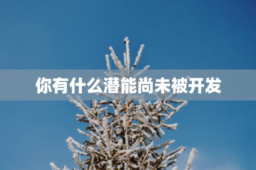 你有什么潜能尚未被开发
