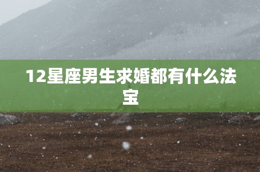 12星座男生求婚都有什么法宝