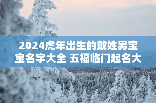 2025蛇年出生的戴姓男宝宝名字大全 五福临门起名大全