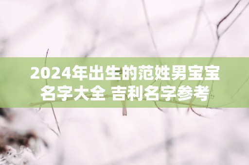 2025年出生的范姓男宝宝名字大全 吉利名字参考