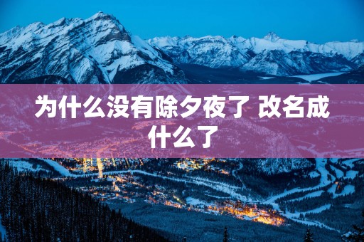 为什么没有除夕夜了 改名成什么了