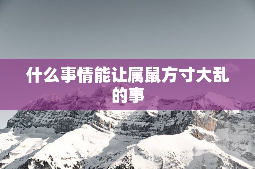 什么事情能让属鼠方寸大乱的事