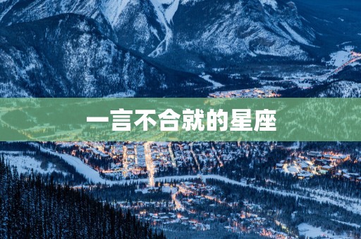 一言不合就的星座
