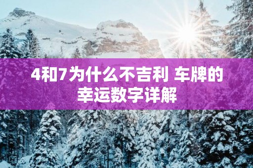 4和7为什么不吉利 车牌的幸运数字详解