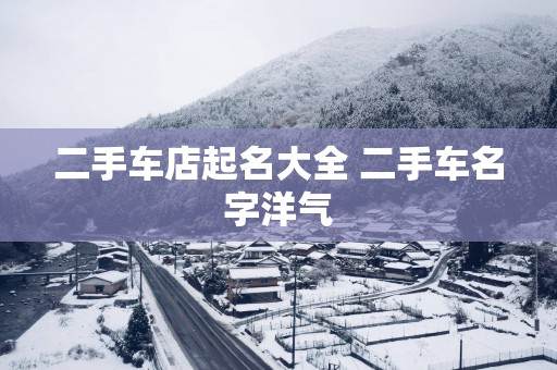 二手车店起名大全 二手车名字洋气