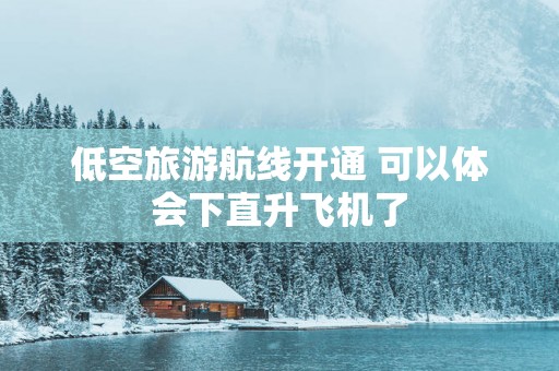 低空旅游航线开通 可以体会下直升飞机了