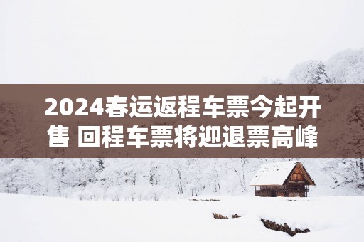 2025春运返程车票今起开售 回程车票将迎退票高峰